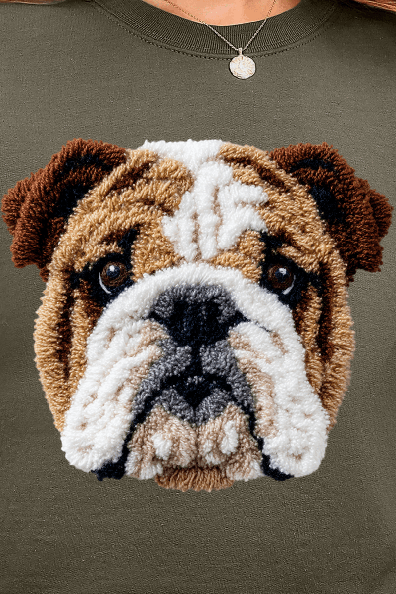 Faux Yarn English Bulldog Ecosmart Crewneck Sweatshirt - Wholesale Accessory Market