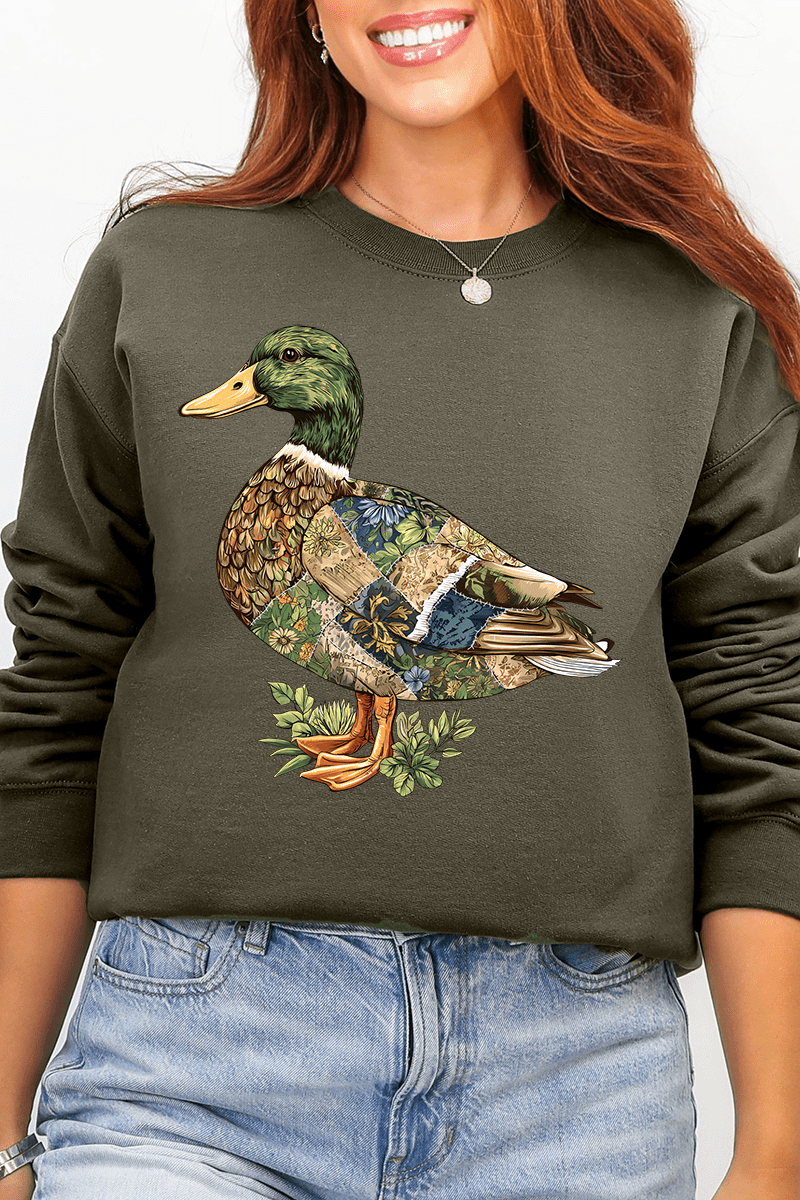 Patchwork Mallard Ecosmart Crewneck Sweatshirt - Wholesale Accessory Market