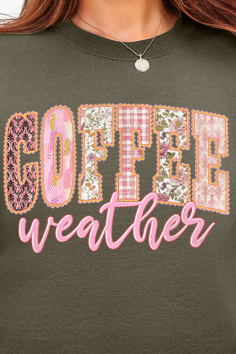 Pink Lace Coffee Weather Ecosmart Crewneck Sweatshirt - Wholesale Accessory Market
