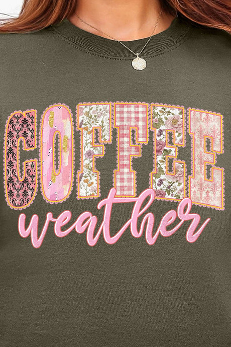 Pink Lace Coffee Weather Ecosmart Crewneck Sweatshirt - Wholesale Accessory Market