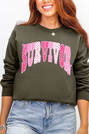 Pink Polka Pop Survivor Ecosmart Crewneck Sweatshirt - Wholesale Accessory Market