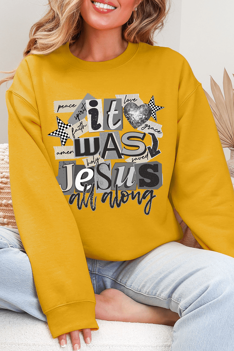 Monochromatic Jesus All Along Ecosmart Crewneck Sweatshirt - Wholesale Accessory Market