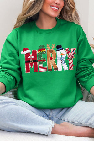Christmas Characters Merry Ecosmart Crewneck Sweatshirt - Wholesale Accessory Market