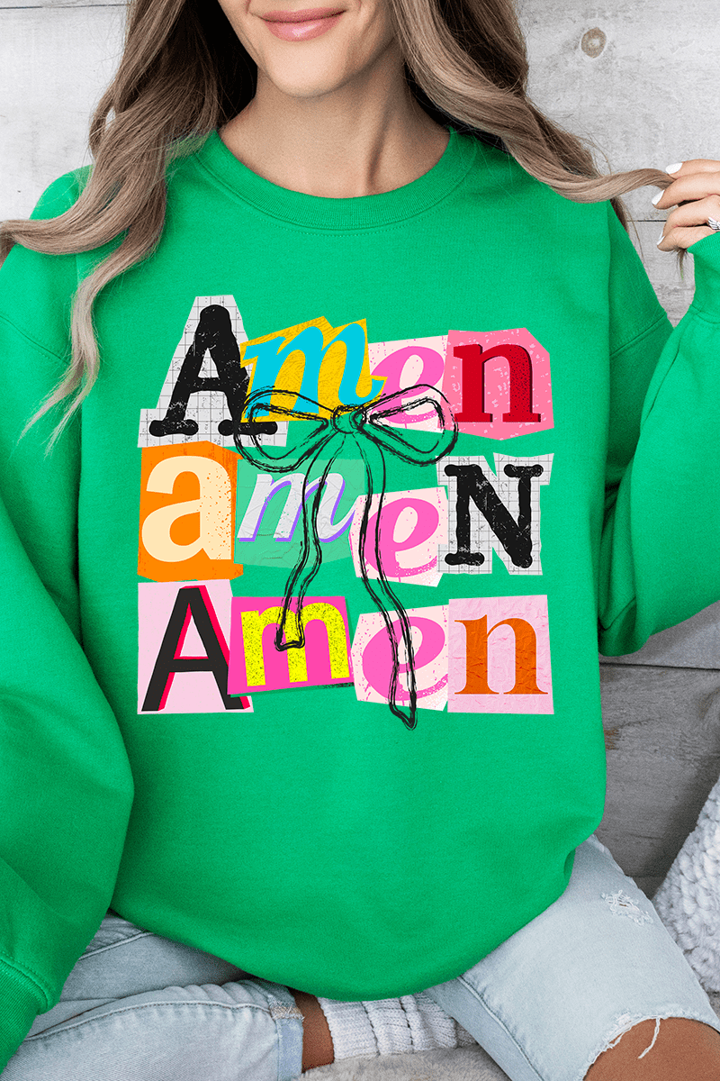 Stacked Amen Coquette Ecosmart Crewneck Sweatshirt - Wholesale Accessory Market