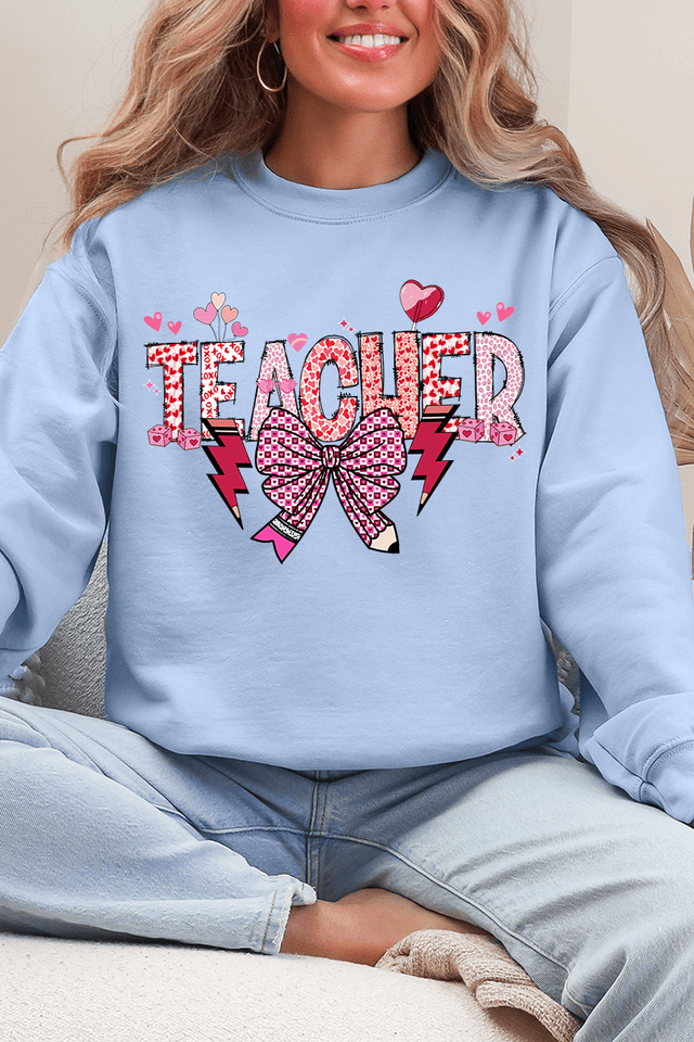 Bow Teacher Doodle Ecosmart Crewneck Sweatshirt - Wholesale Accessory Market