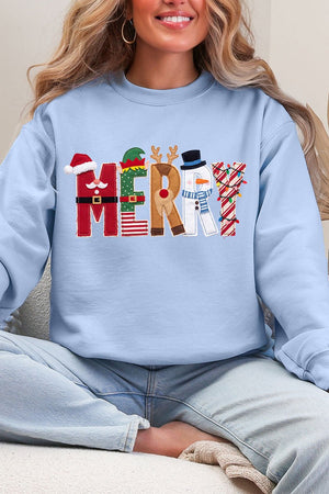 Christmas Characters Merry Ecosmart Crewneck Sweatshirt - Wholesale Accessory Market