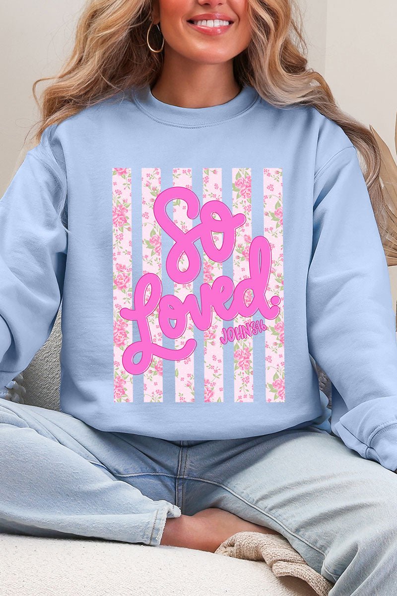 Floral So Loved Ecosmart Crewneck Sweatshirt - Wholesale Accessory Market