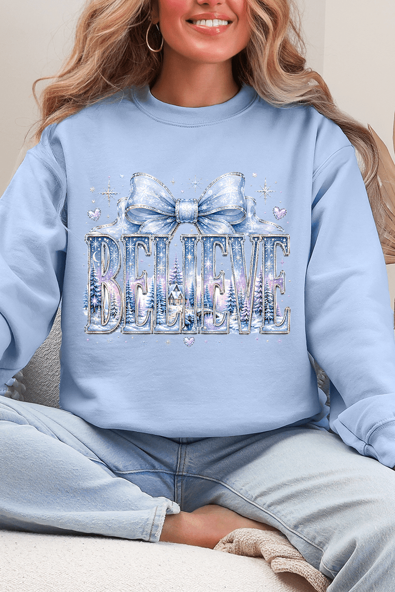 Frosted Fairytale Believe Ecosmart Crewneck Sweatshirt - Wholesale Accessory Market