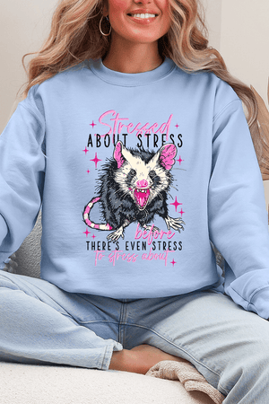 Stressed About Stress Ecosmart Crewneck Sweatshirt - Wholesale Accessory Market