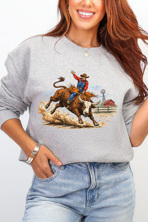 Vintage Rodeo Cowboy Ecosmart Crewneck Sweatshirt - Wholesale Accessory Market
