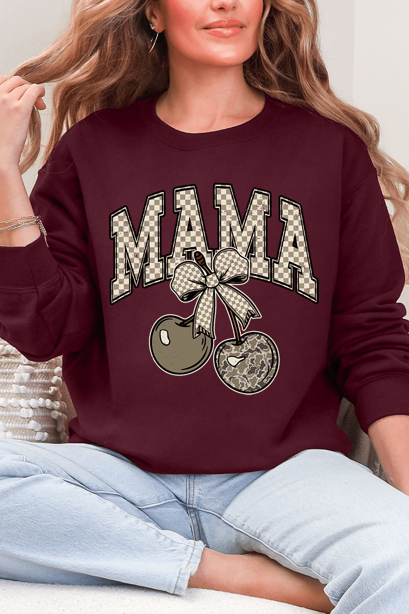 Cherry Luxe Mama Ecosmart Crewneck Sweatshirt - Wholesale Accessory Market