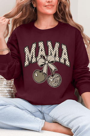 Cherry Luxe Mama Ecosmart Crewneck Sweatshirt - Wholesale Accessory Market