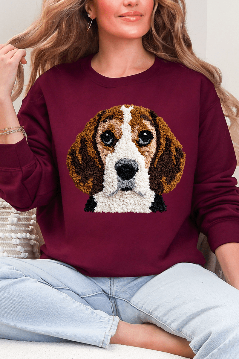 Faux Yarn Beagle Ecosmart Crewneck Sweatshirt - Wholesale Accessory Market