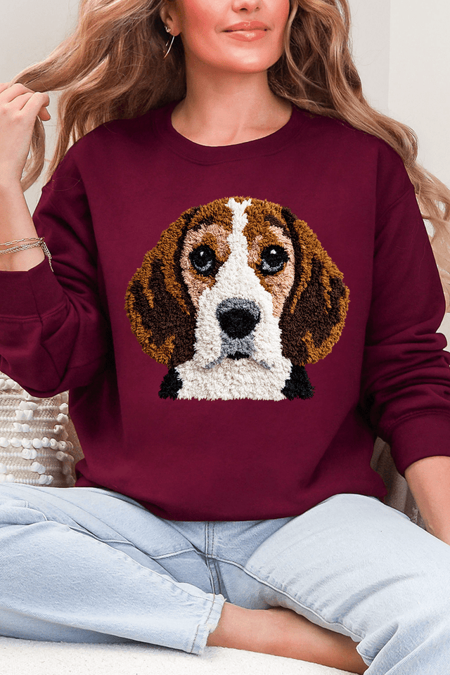 Faux Yarn Beagle Ecosmart Crewneck Sweatshirt - Wholesale Accessory Market