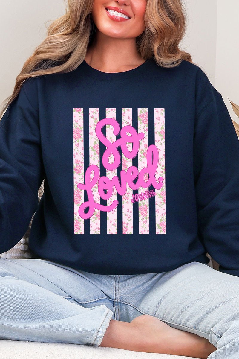 Floral So Loved Ecosmart Crewneck Sweatshirt - Wholesale Accessory Market