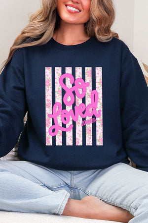 Floral So Loved Ecosmart Crewneck Sweatshirt - Wholesale Accessory Market