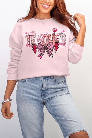 Bow Teacher Doodle Ecosmart Crewneck Sweatshirt - Wholesale Accessory Market