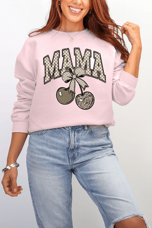 Cherry Luxe Mama Ecosmart Crewneck Sweatshirt - Wholesale Accessory Market