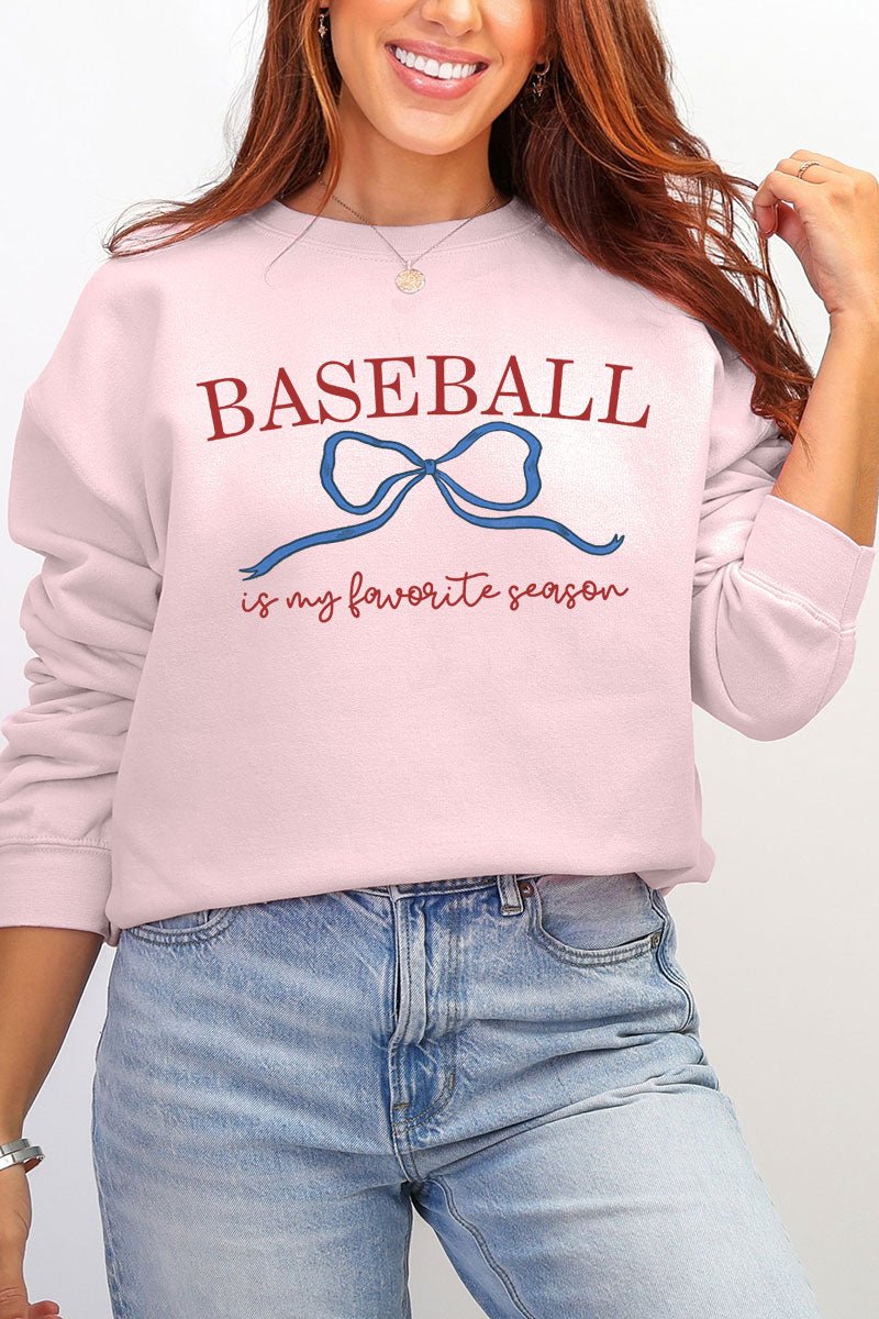 Coquette My Favorite Baseball Ecosmart Crewneck Sweatshirt - Wholesale Accessory Market