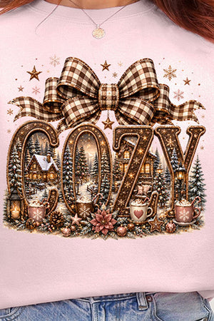 Cozy Christmas Cottage Ecosmart Crewneck Sweatshirt - Wholesale Accessory Market