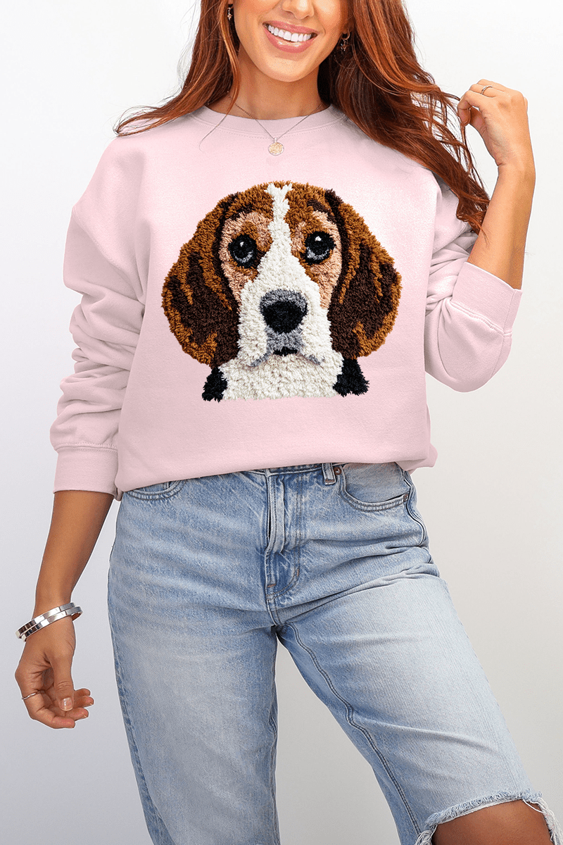 Faux Yarn Beagle Ecosmart Crewneck Sweatshirt - Wholesale Accessory Market