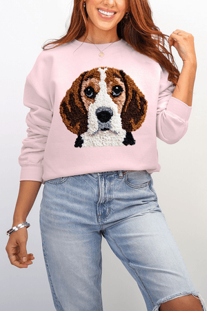Faux Yarn Beagle Ecosmart Crewneck Sweatshirt - Wholesale Accessory Market
