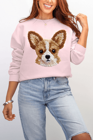 Faux Yarn Chihuahua Ecosmart Crewneck Sweatshirt - Wholesale Accessory Market