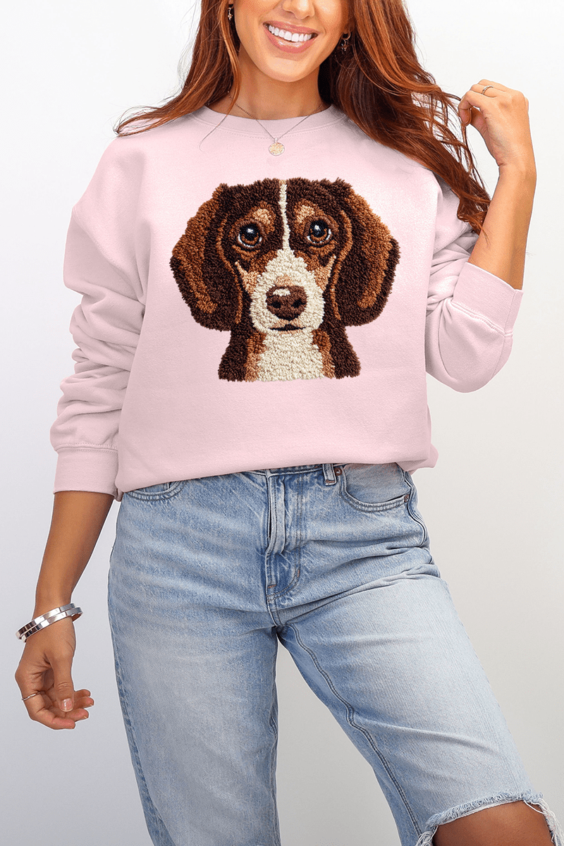 Faux Yarn Dachshund Ecosmart Crewneck Sweatshirt - Wholesale Accessory Market