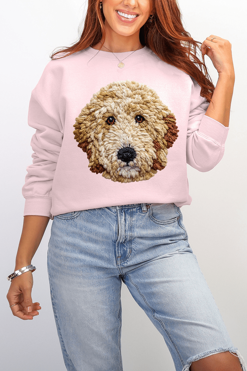 Faux Yarn Goldendoodle Ecosmart Crewneck Sweatshirt - Wholesale Accessory Market