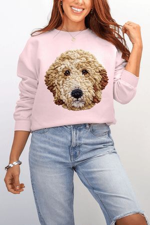 Faux Yarn Goldendoodle Ecosmart Crewneck Sweatshirt - Wholesale Accessory Market