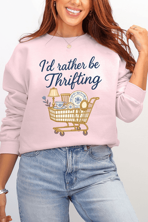 I'd Rather Be Thrifting Ecosmart Crewneck Sweatshirt - Wholesale Accessory Market