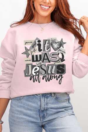 Monochromatic Jesus All Along Ecosmart Crewneck Sweatshirt - Wholesale Accessory Market