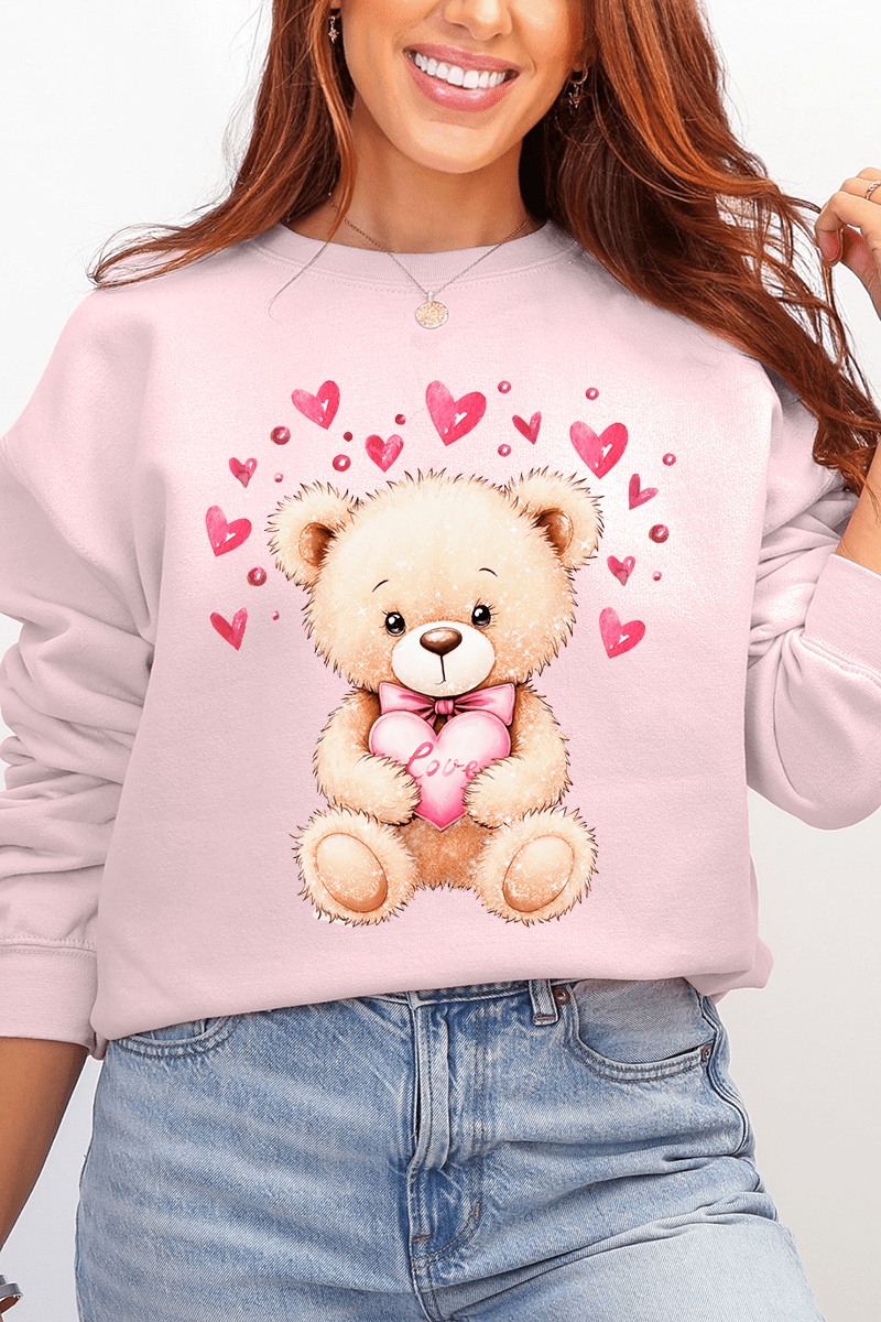 Teddy In Love Ecosmart Crewneck Sweatshirt - Wholesale Accessory Market
