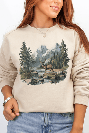 Alpine Deer Ecosmart Crewneck Sweatshirt - Wholesale Accessory Market