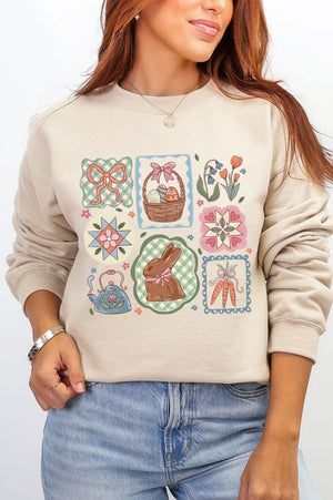 Blossom Bunny Patch Ecosmart Crewneck Sweatshirt - Wholesale Accessory Market