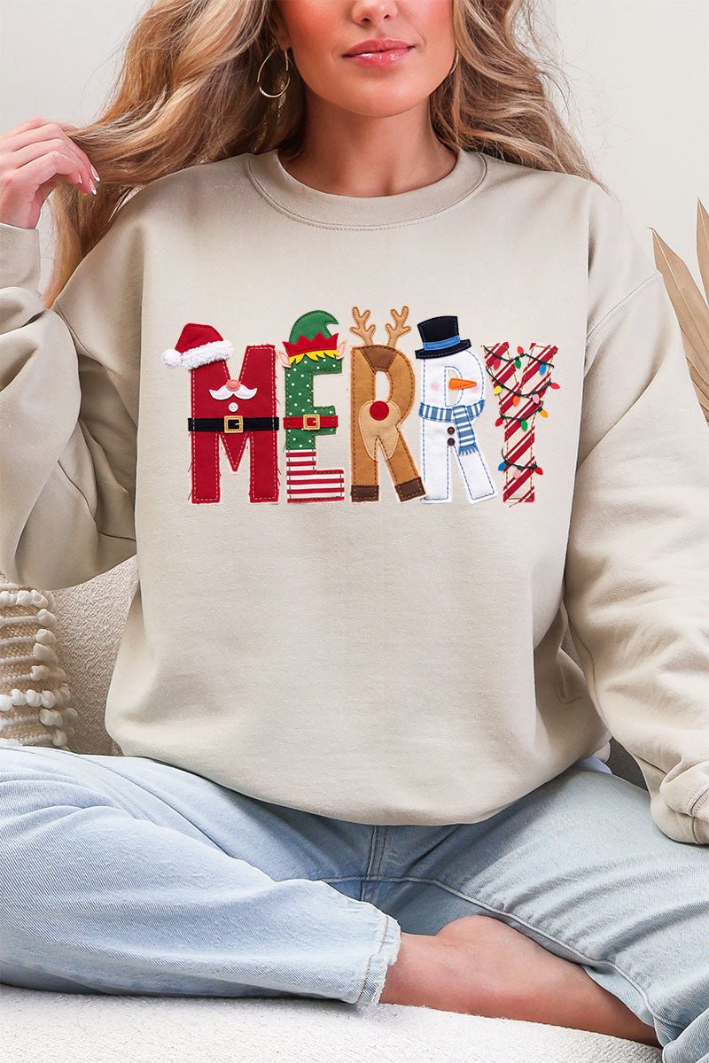 Christmas Characters Merry Ecosmart Crewneck Sweatshirt - Wholesale Accessory Market