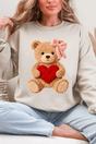 Cozy Heart Cub Faux Yarn Ecosmart Crewneck Sweatshirt - Wholesale Accessory Market