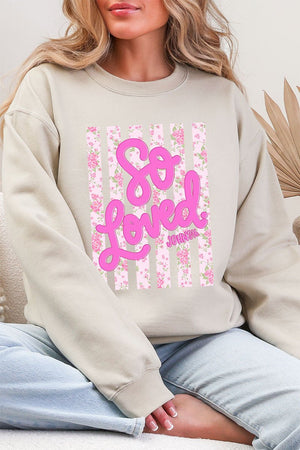 Floral So Loved Ecosmart Crewneck Sweatshirt - Wholesale Accessory Market