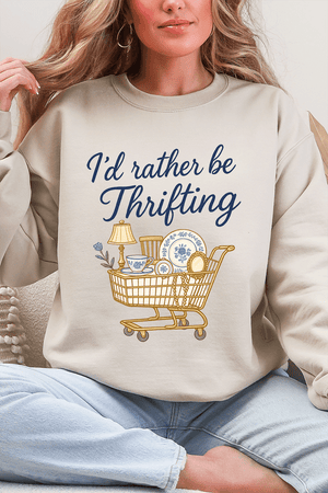 I'd Rather Be Thrifting Ecosmart Crewneck Sweatshirt - Wholesale Accessory Market