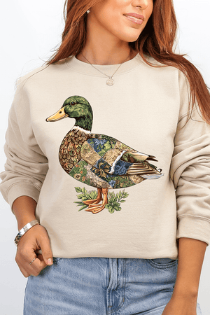 Patchwork Mallard Ecosmart Crewneck Sweatshirt - Wholesale Accessory Market
