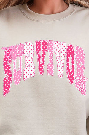 Pink Polka Pop Survivor Ecosmart Crewneck Sweatshirt - Wholesale Accessory Market