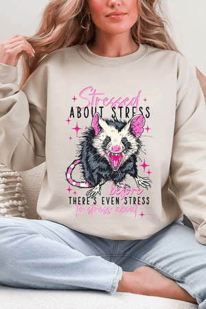Stressed About Stress Ecosmart Crewneck Sweatshirt - Wholesale Accessory Market