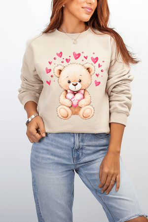 Teddy In Love Ecosmart Crewneck Sweatshirt - Wholesale Accessory Market