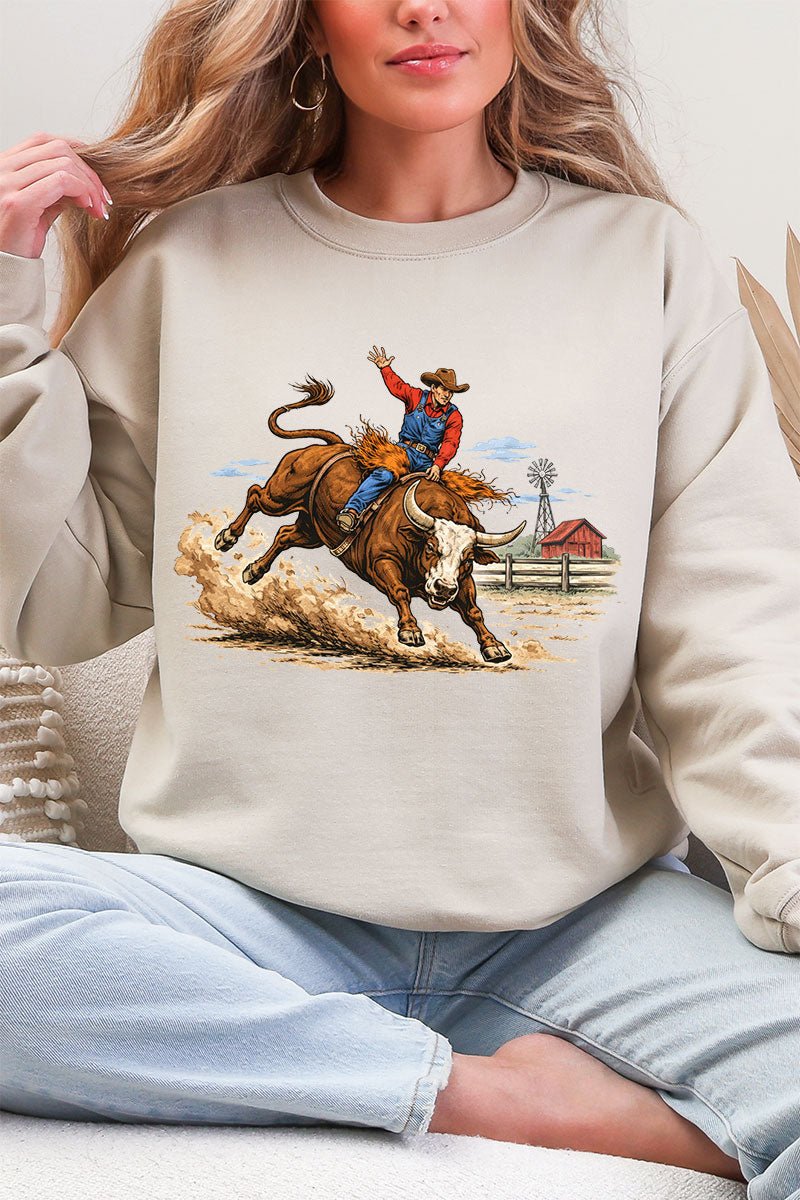 Vintage Rodeo Cowboy Ecosmart Crewneck Sweatshirt - Wholesale Accessory Market