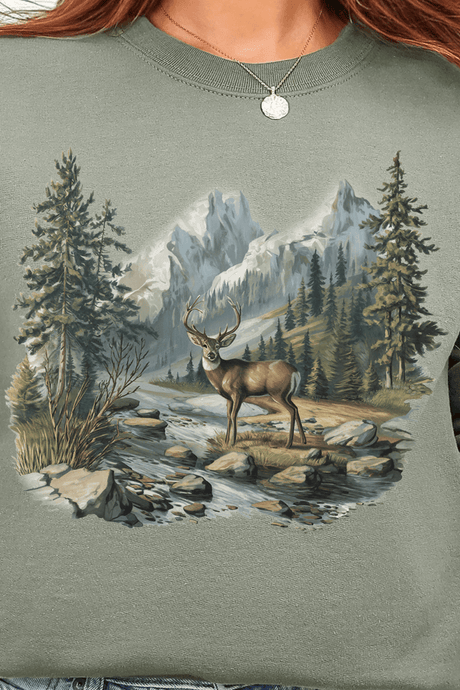 Alpine Deer Ecosmart Crewneck Sweatshirt - Wholesale Accessory Market