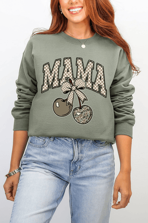 Cherry Luxe Mama Ecosmart Crewneck Sweatshirt - Wholesale Accessory Market