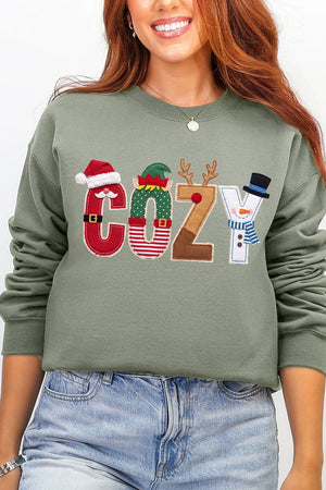 Christmas Characters Cozy Ecosmart Crewneck Sweatshirt - Wholesale Accessory Market