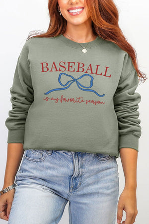 Coquette My Favorite Baseball Ecosmart Crewneck Sweatshirt - Wholesale Accessory Market