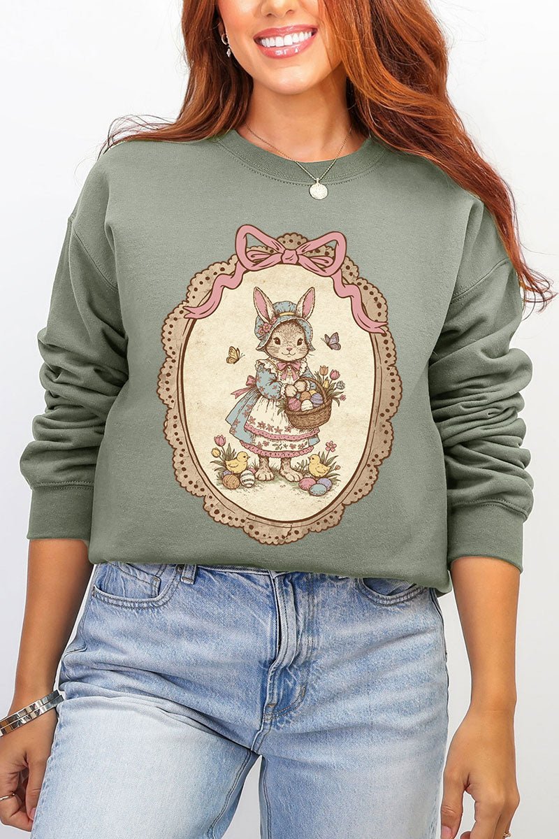 Easter Belle Spring Bunny Ecosmart Crewneck Sweatshirt - Wholesale Accessory Market