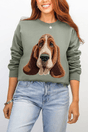 Faux Yarn Basset Hound Ecosmart Crewneck Sweatshirt - Wholesale Accessory Market